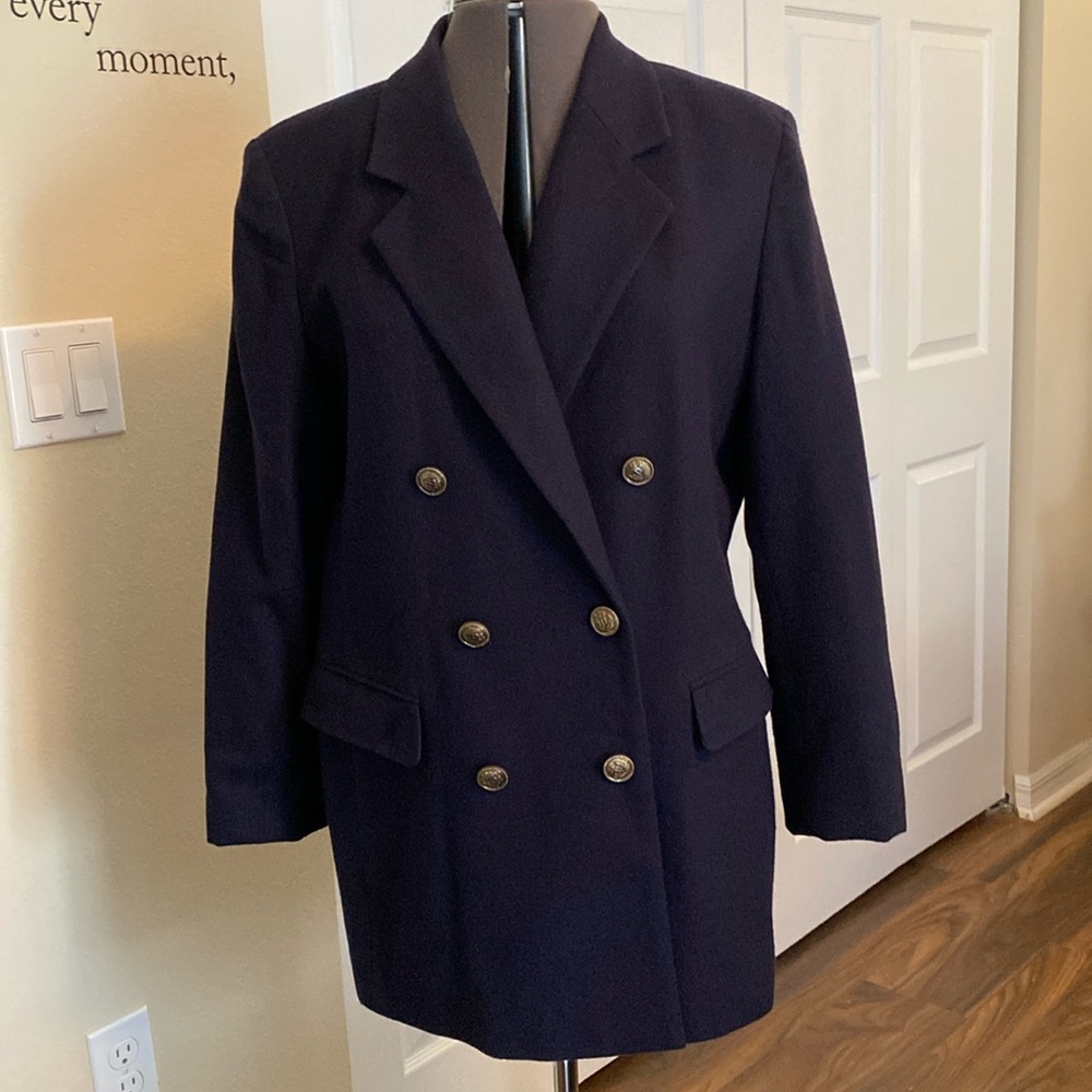 Navy Blue wool blazer.